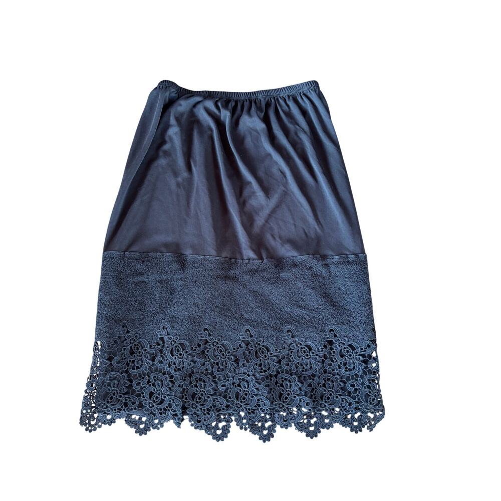 Vintage Slip Skirt Sz. S, Midi, Black, Lace, Bias, Goth, Punk, Grunge